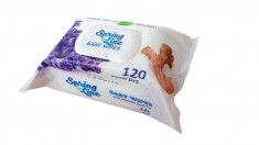 Servetele Umede Baby Wipes Universale 120 buc Spring Line cu Capac Extract de Lavanda Relax KipRoom foto