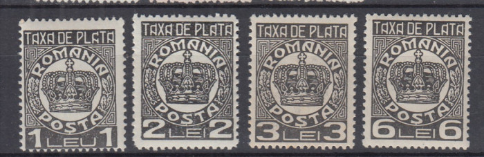 1932/38 TAXA DE PLATA COROANA (CU FILIGRAN) EMISIUNEA I-a SERIE MNH