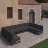 vidaXL Set mobilier grădină cu perne, 9 piese, lemn masiv de pin 3077198
