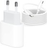 Set Incarcator WowStep&reg; Compatibil cu iPhone 14/14 Plus/13/12/11/Pro/Pro Max/iPad/ AirPods, Cablu USB-C Lightning, 100 cm, Adaptor Retea cu Incarcare