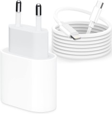 Set Incarcator WowStep&reg; Compatibil cu iPhone 14/14 Plus/13/12/11/Pro/Pro Max/iPad/ AirPods, Cablu USB-C Lightning, 100 cm, Adaptor Retea cu Incarcare