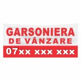 Banner Garsoniera de Vanzare Personalizat cu Capse, Poliplan, Print Latex - Afis Publicitar Durabil, Interior/Exterior
