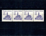 SUA 1988 - Uzual, 15c, vapor, ștraif de 4 neuzat, din roll