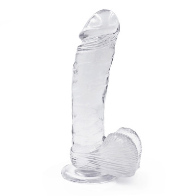 Dildo Realist cu Ventuza Racoon 25.5 cm Transparent Mokko Toys foto