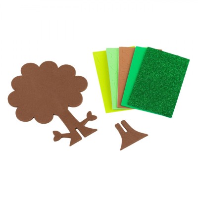 Set Artizanat Spumă, Copac, 17 cm, Multicolor, Decor Autocolant foto