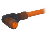 Conector M8 Mamă 3 PIN 2m unghi 90&deg; cu cabluri