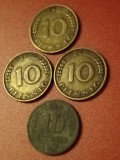Lot 4 monede Germania: 10 pfennig 1949 D + F + G, 1918 [poze]. Discount conform descriere [10 - 20 %. Vezi desrierea.]., Europa