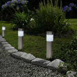 Lampa solara metalica - opal - alb rece - 6 x 6 x 27 (+10) cm, Garden Of Eden