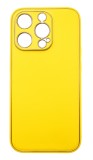 Husa eleganta din piele ecologica cu insertii aurii, Full protection, pentru iPhone 15 Pro Max, Galben, Oem