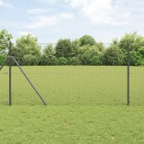 VidaXL Gard din Fier Sudat Gri 1,4x25 m Oțel