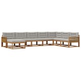 vidaXL Set de canapele de exterior 8 pcs Natural și gri deschis 3382809