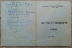 Legitimatie provizorie Pyrotechnica Armatei/ Fabrica Armament Sadul, 1944 foto