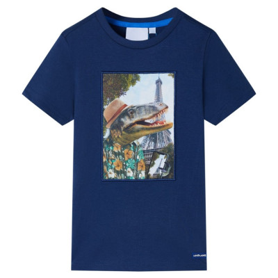 Tricou pentru copii, albastru &amp;icirc;nchis, 92 GartenMobel Dekor foto