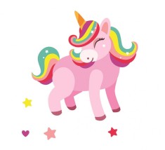Sticker decorativ Unicorn, Roz, 65 cm, 1231ST foto