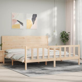 Cadru pat cu tablie 200x200 cm, lemn masiv de pin GartenMobel Dekor, vidaXL