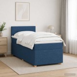 Cumpara ieftin Pat boxspring cu saltea albastru 90 x 190 cm Tesatura