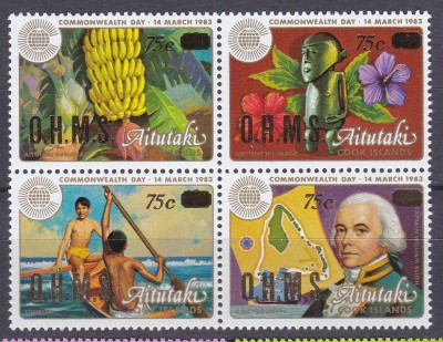 DB1 Aitutaki 1985 supratipar 4 v. MNH foto