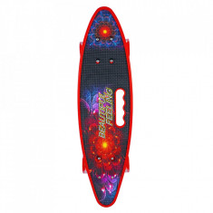 Placă skateboard cu roți silicon, led, Roșu