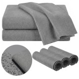 Cumpara ieftin Set 3 lavete microfibra gri 30 x 40 cm, reutilizabile, absorbante, pentru geamuri, oglinzi, masina, bucatarie si suprafete lavabile