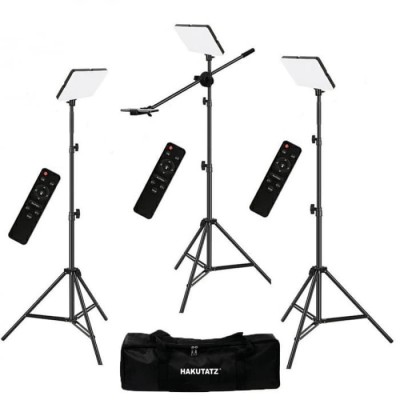 Kit 3x Panou Bi Color Hakutatz 240 LED, trepied 200 cm inclus, telecomanda control si brat macara foto