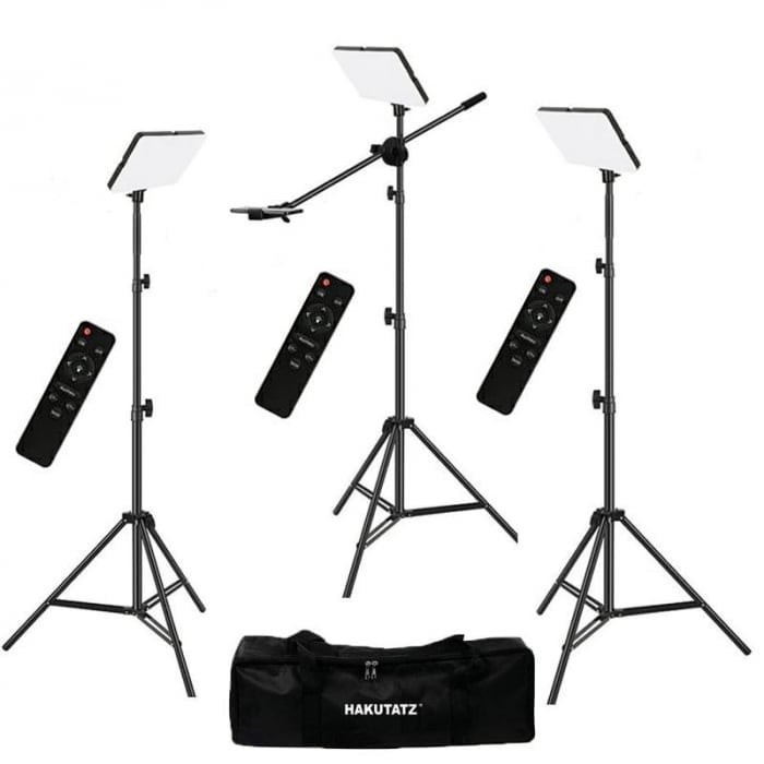 Kit 3x Panou Bi Color Hakutatz 240 LED, trepied 200 cm inclus, telecomanda control si brat macara