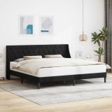 vidaXL Cadru de pat cu headboard Negru 200 x 200 cm Catifea 42027452