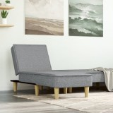 VidaXL Șezlong, gri deschis, material textil