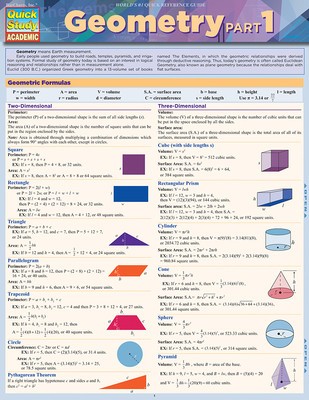 Geometry Part 1: Quickstudy Laminated Reference Guide foto