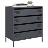 Dulap vidaXL Antracit 68x39x73.5cm, Oțel Laminat, 4 Sertare, Mobilier Hol, Depozitare, Design Modern, Ușor de Curățat