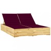 VidaXL Șezlong dublu cu perne roșu vin, lemn de pin tratat 3065978