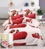 Lenjerie Pat 3D Bumbac 4 Piese (200x230) Imprimeu Modern Atlas - Negru Antracit Alb Rosu Gri Taupe Albastru Verde