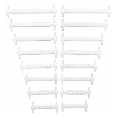 Set 16 sireturi elastice universale pentru incaltaminte din silicon - Alb foto