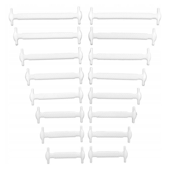 Set 16 sireturi elastice universale pentru incaltaminte din silicon - Alb