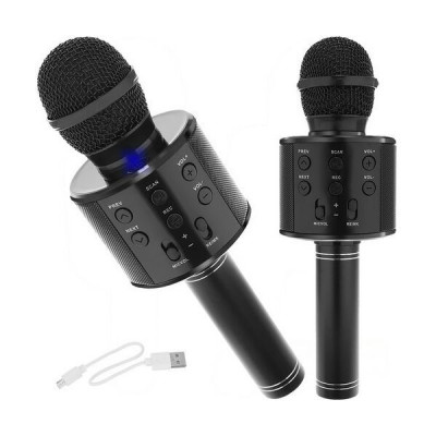 Microfon karaoke - negru foto