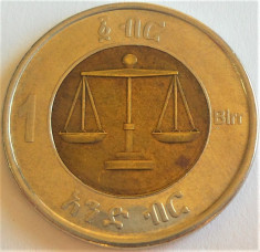 Moneda exotica BIMETAL 1 BIRR - ETIOPIA, anul 2010? *cod 1200 foto