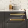 VidaXL M&acirc;nere de dulap, 5 buc., auriu, 320 mm, oțel inoxidabil 155394