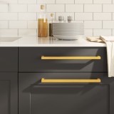 vidaXL M&acirc;nere de dulap, 5 buc., auriu, 320 mm, oțel inoxidabil