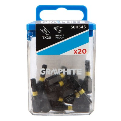 Bit de impact 20 buc/set TORX GRAPHITE TX20 foto