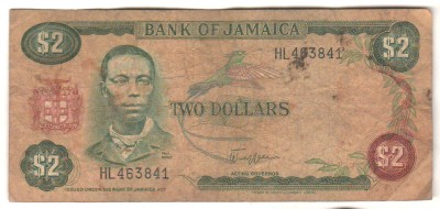 SV * Jamaica 2 $ / TWO DOLLARS 1980 * NEDATATA F foto