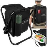 Scaun cu rucsac pescuit TRIZAND 27333, 36 &times; 29 &times; 41 cm, negru, izolat termic, impermeabil, sarcina utila 150 kg