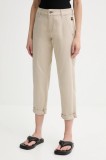 G-Star pantaloni culoarea bej, fason chinos, high waist, D25257-D715