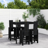 Set mobilier bar de gradina, 5 piese, negru, lemn masiv de pin GartenMobel Dekor, vidaXL