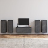 vidaXL Comode TV, 5 buc., gri, lemn masiv de pin
