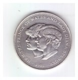 Moneda Marea Britanie 25 new pence 1981 Nunta regala, stare foarte buna