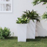 vidaXL Jardinieră cu interior detașabil, alb, 11 / 26,5 L, PP ratan 364674