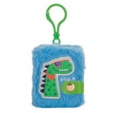 Breloc de plus cu carnetel, Verde, Dinozaur, 6x7cm, CMCLASS