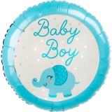 Balon folie Baby Boy Elephant rotund 43 cm