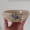 Bol ceramic vintage, lucrat manual, 13cm diametru