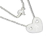 Lantisor personalizat argint 925 cu inima gravata intiala ta