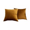 Set 2 huse pernute decorative din catifea cu fermoar, 45x45 cm, Madison, densitate 700 g/ml, Mustard